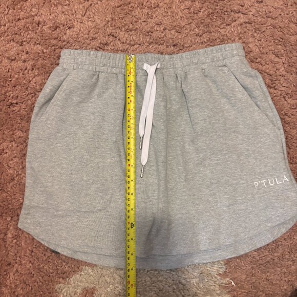 P’tula Womens XS Gray Pull On Mini Skirt Cozy Active Drawstring Pockets - Picture 6 of 6